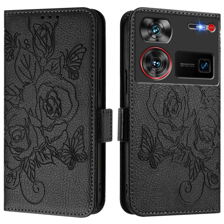 Embossed Rose RFID Anti-theft Leather Phone Case, For ZTE nubia Z60 Ultra, For ZTE Blade A73 5G, For ZTE Blade A73 4G, For ZTE Blade V50 Vita, For ZTE Blade A53 Pro, For ZTE Blade A53, For ZTE Blade A52 Lite, For ZTE Blade V40s