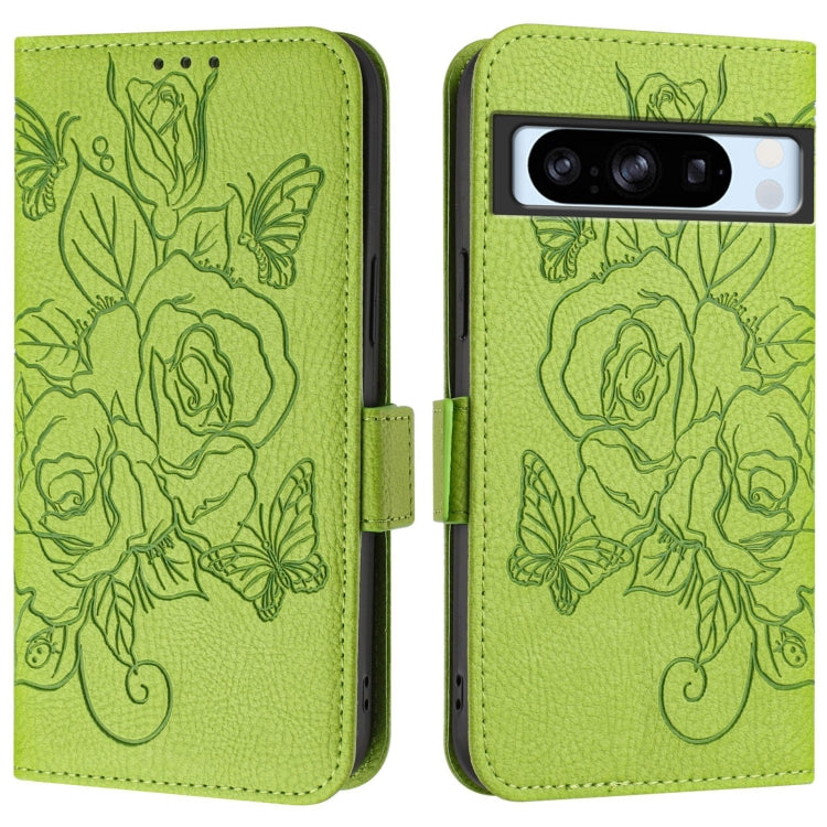Embossed Rose RFID Anti-theft Leather Phone Case, For Google Pixel 8 Pro, For Google Pixel 8, For Google Pixel 7a, For Google Pixel 7 Pro, For Google Pixel 7, For Google Pixel 6a, For Google Pixel 6 Pro, For Google Pixel 6