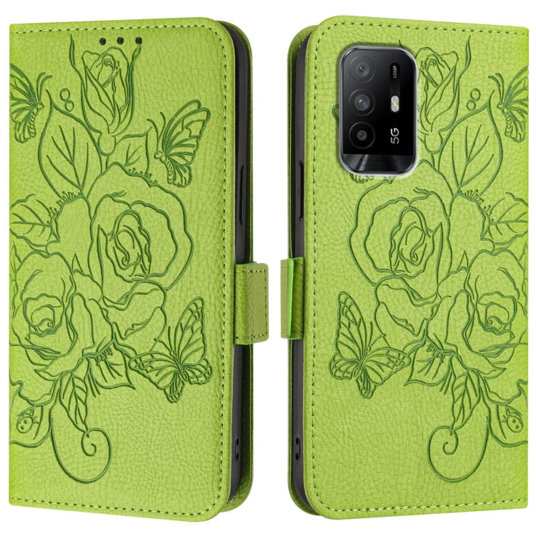 Embossed Rose RFID Anti-theft Leather Phone Case, For OPPO A74 4G / F19 / F19s / A95 5G / 4G, For OPPO A15 / A15s / A35 2021, For OPPO A54 5G / A74 5G / A93 5G, For OPPO Reno5 5G / 4G / Find X3 Lite, For OPPO Reno4 Lite / Reno4 F                       ...