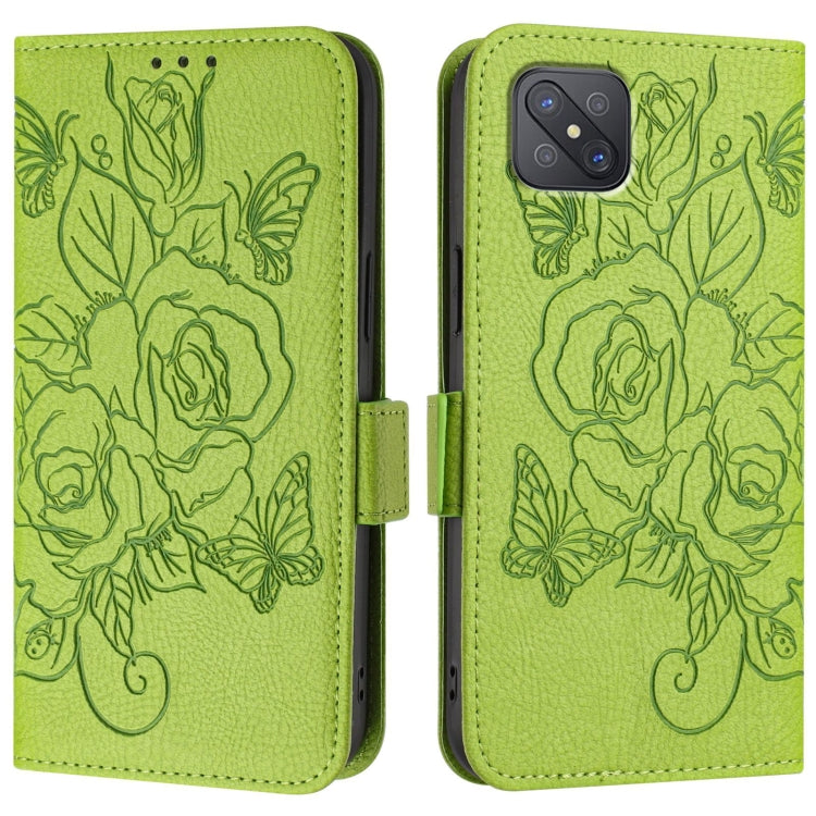 Embossed Rose RFID Anti-theft Leather Phone Case, For OPPO A92s 5G, For OPPO A79 5G Global