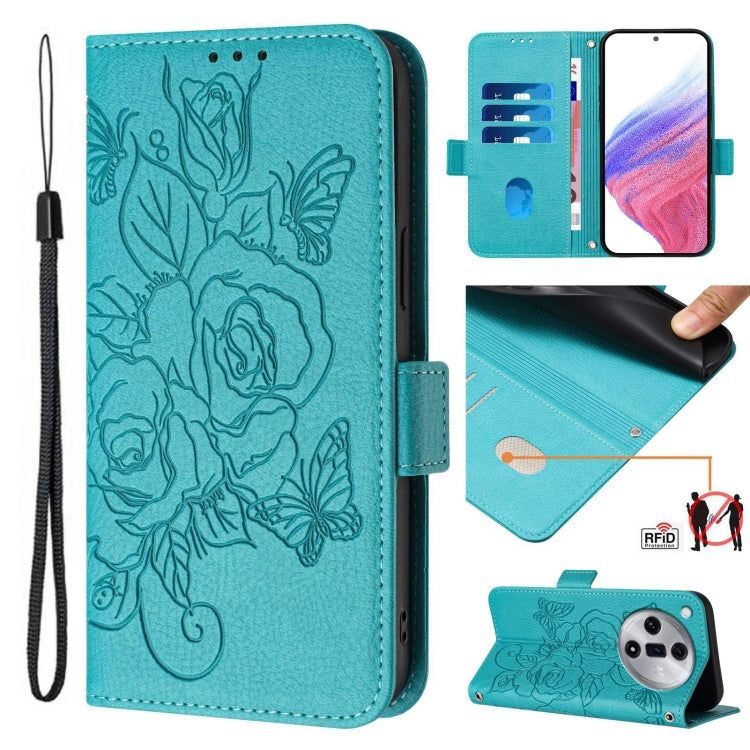 Embossed Rose RFID Anti-theft Leather Phone Case, For OPPO A3 Pro 5G Global, For OPPO Reno11 F 5G Global / F25 Pro, For OPPO Find X7, For OPPO Reno11 5G Global, For OPPO Reno11 Pro 5G Global, For OPPO Find X7 Ultra, For OPPO A38 4G / A18 4G Global     ...