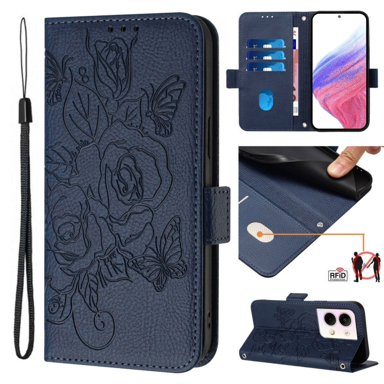 Embossed Rose RFID Anti-theft Leather Phone Case, For OPPO A57s 4G / A57e 4G / A77s 4G, For OPPO Reno9 5G / Reno9 Pro 5G, For OPPO A17 4G Global / A17k, For OPPO A77 5G / A97 5G / Realme V23, For OPPO Reno8 Pro 5G Global, For OPPO Reno8 5G Global      ...