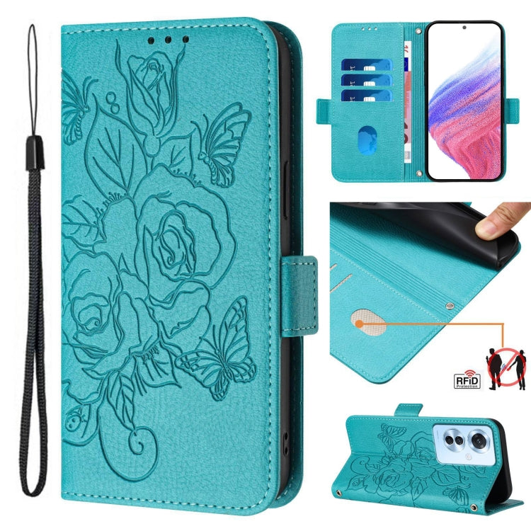 Embossed Rose RFID Anti-theft Leather Phone Case, For OPPO A3 Pro 5G Global, For OPPO Reno11 F 5G Global / F25 Pro, For OPPO Find X7, For OPPO Reno11 5G Global, For OPPO Reno11 Pro 5G Global, For OPPO Find X7 Ultra, For OPPO A38 4G / A18 4G Global     ...