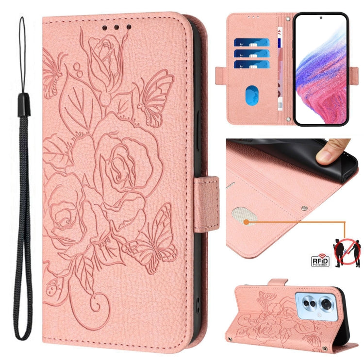 Embossed Rose RFID Anti-theft Leather Phone Case, For OPPO A3 Pro 5G Global, For OPPO Reno11 F 5G Global / F25 Pro, For OPPO Find X7, For OPPO Reno11 5G Global, For OPPO Reno11 Pro 5G Global, For OPPO Find X7 Ultra, For OPPO A38 4G / A18 4G Global     ...