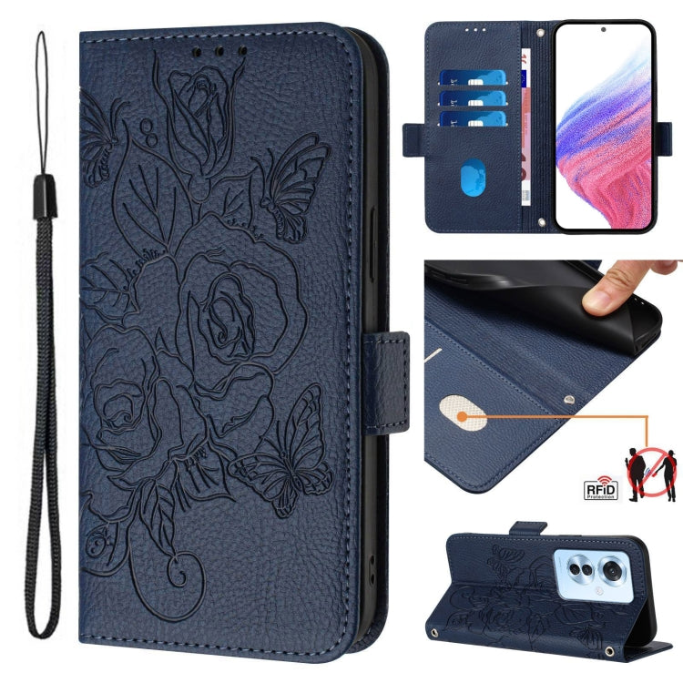 Embossed Rose RFID Anti-theft Leather Phone Case, For OPPO A3 Pro 5G Global, For OPPO Reno11 F 5G Global / F25 Pro, For OPPO Find X7, For OPPO Reno11 5G Global, For OPPO Reno11 Pro 5G Global, For OPPO Find X7 Ultra, For OPPO A38 4G / A18 4G Global     ...