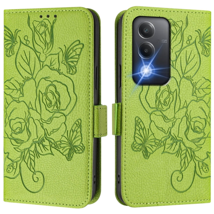 Embossed Rose RFID Anti-theft Leather Phone Case, For OPPO A80 5G EU, For OPPO K12x 5G Global, For OPPO Reno 12F Global, For OPPO A3 PRO 5G India, For OPPO Reno12 Pro Global, For OPPO Reno12 Global, For OPPO A60 4G Global, For OPPO A2 Pro 5G / A3 Pro 5G