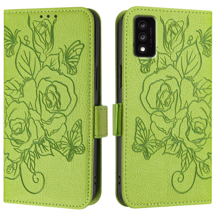 Embossed Rose RFID Anti-theft Leather Phone Case, For TCL 30T T603DL, For TCL 30Z T602DL, For TCL 30 5G / 4G / 30+, For TCL 30 SE, For TCL 305 / 30 SE, For TCL 30 XE 5G, For TCL 20 R 5G