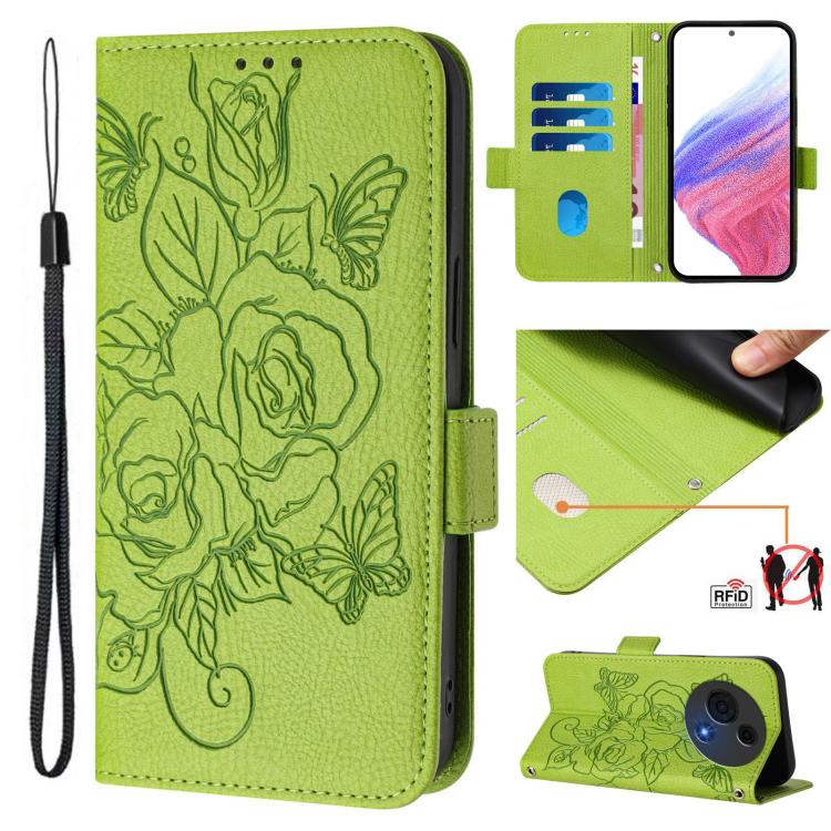 Embossed Rose RFID Anti-theft Leather Phone Case, For TCL K70 Power 4G / K70 4G, For TCL Nxtpaper 70 Pro 5G, For TCL K32 5G / K33 5G, For TCL 60 NxtPaper, For TCL 605 / 60 SE, For TCL 50 Pro NxtPaper, For TCL 50 LE 5G, For TCL 201