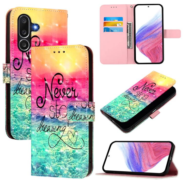 3D Painting Horizontal Flip Leather Phone Case, For Samsung Galaxy M56 5G, For Samsung Galaxy M35, For Samsung Galaxy M34 5G / F34 5G, For Samsung Galaxy M54 5G Global / F54 5G, For Samsung Galaxy M14 5G Global, For Samsung Galaxy M53 5G