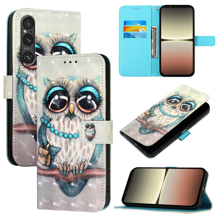 3D Painting Horizontal Flip Leather Phone Case, For Sony Xperia 1 VIII, For Sony Xperia 10 VI, For Sony Xperia 1 VI, For Sony Xperia 5 VI, For Sony Xperia 5 V, For Sony Xperia 1 V