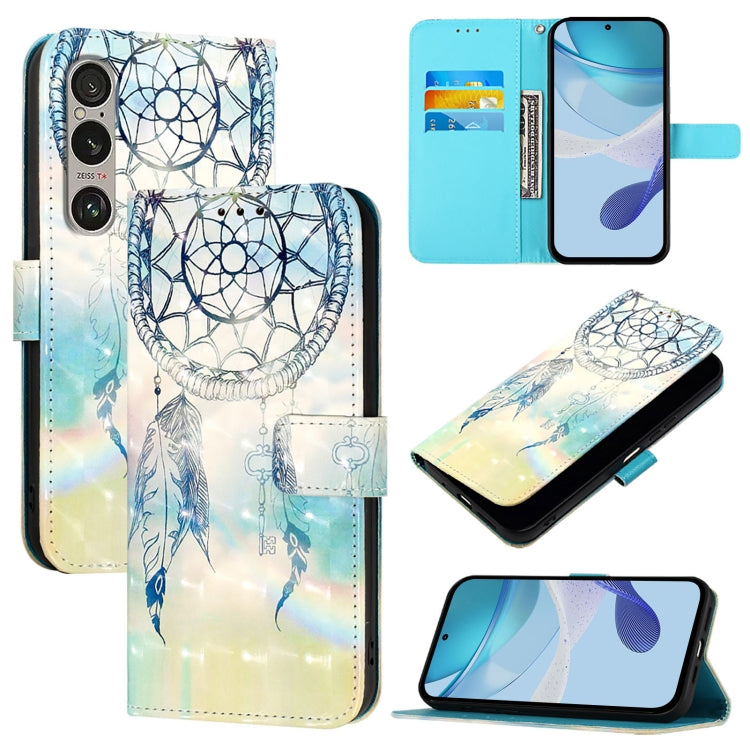 3D Painting Horizontal Flip Leather Phone Case, For Sony Xperia 1 VIII, For Sony Xperia 10 VI, For Sony Xperia 1 VI, For Sony Xperia 5 VI, For Sony Xperia 5 V, For Sony Xperia 1 V