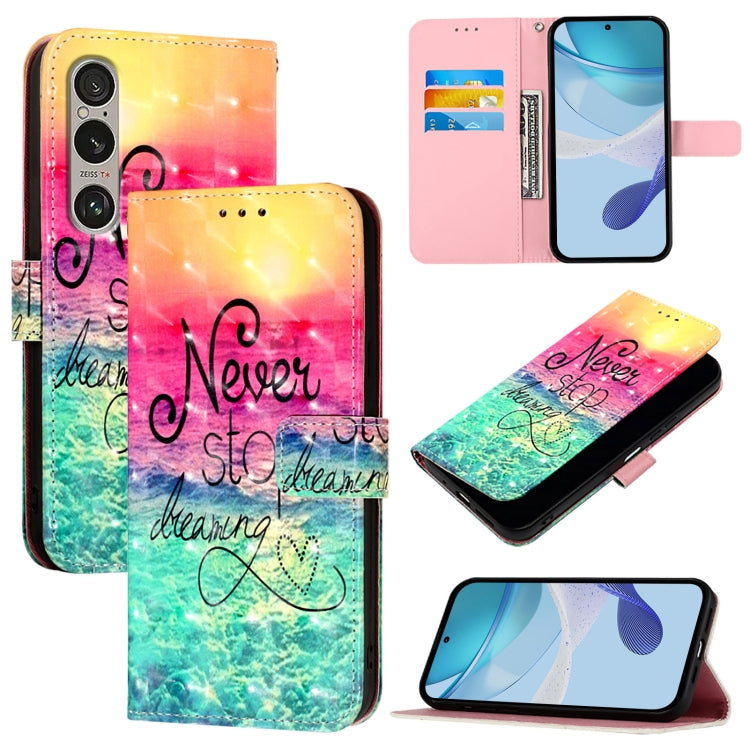 3D Painting Horizontal Flip Leather Phone Case, For Sony Xperia 1 VIII, For Sony Xperia 10 VI, For Sony Xperia 1 VI, For Sony Xperia 5 VI, For Sony Xperia 5 V, For Sony Xperia 1 V