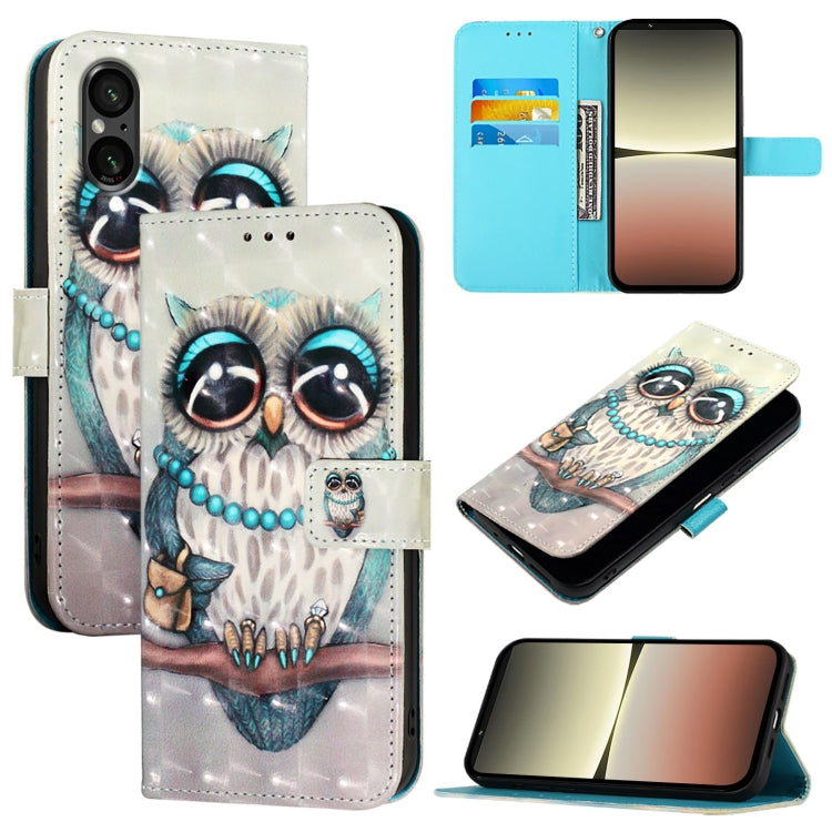 3D Painting Horizontal Flip Leather Phone Case, For Sony Xperia 1 VIII, For Sony Xperia 10 VI, For Sony Xperia 1 VI, For Sony Xperia 5 VI, For Sony Xperia 5 V, For Sony Xperia 1 V