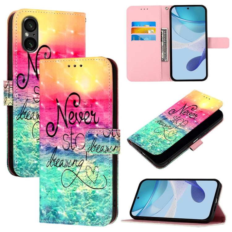 3D Painting Horizontal Flip Leather Phone Case, For Sony Xperia 1 VIII, For Sony Xperia 10 VI, For Sony Xperia 1 VI, For Sony Xperia 5 VI, For Sony Xperia 5 V, For Sony Xperia 1 V