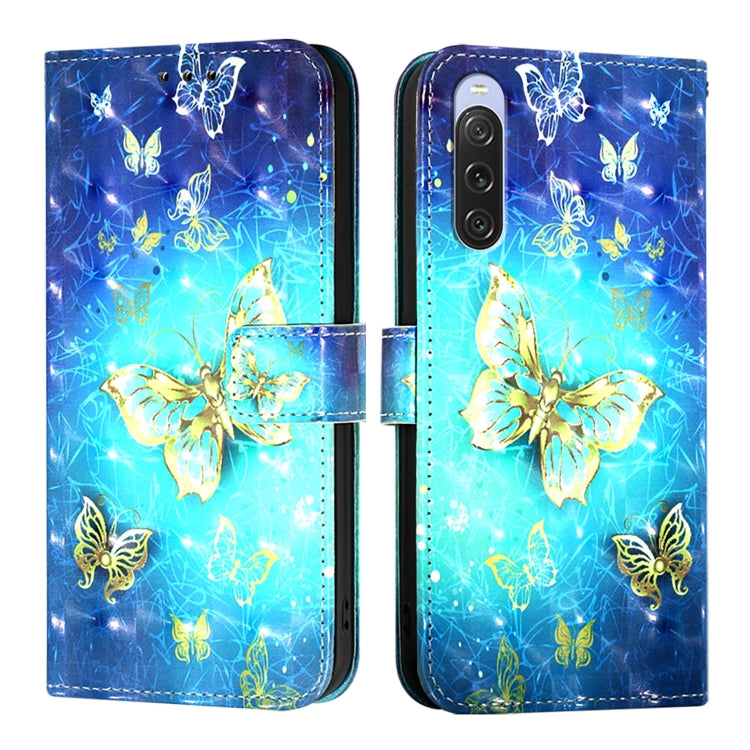3D Painting Horizontal Flip Leather Phone Case, For Sony Xperia 10 V, For Sony Xperia 5 IV, For Sony Xperia 10 IV