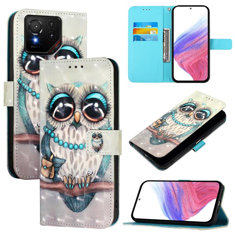 3D Painting Horizontal Flip Leather Phone Case, For Asus ROG Phone 9 / 9 Pro, For Asus Zenfone 11 Ultra, For Asus ROG Phone 8