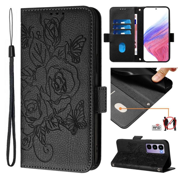 Embossed Rose RFID Anti-theft Leather Phone Case, For itel A200 4G / A200+ 4G, For itel A95 5G, For itel A90 4G, For itel City 100, For itel Power 70, For itel A80 4G, For itel A50C, For itel A50