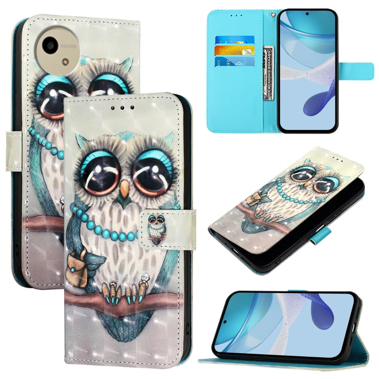 3D Painting Horizontal Flip Leather Phone Case, For Sharp Aquos wish4, For Sharp Aquos R9