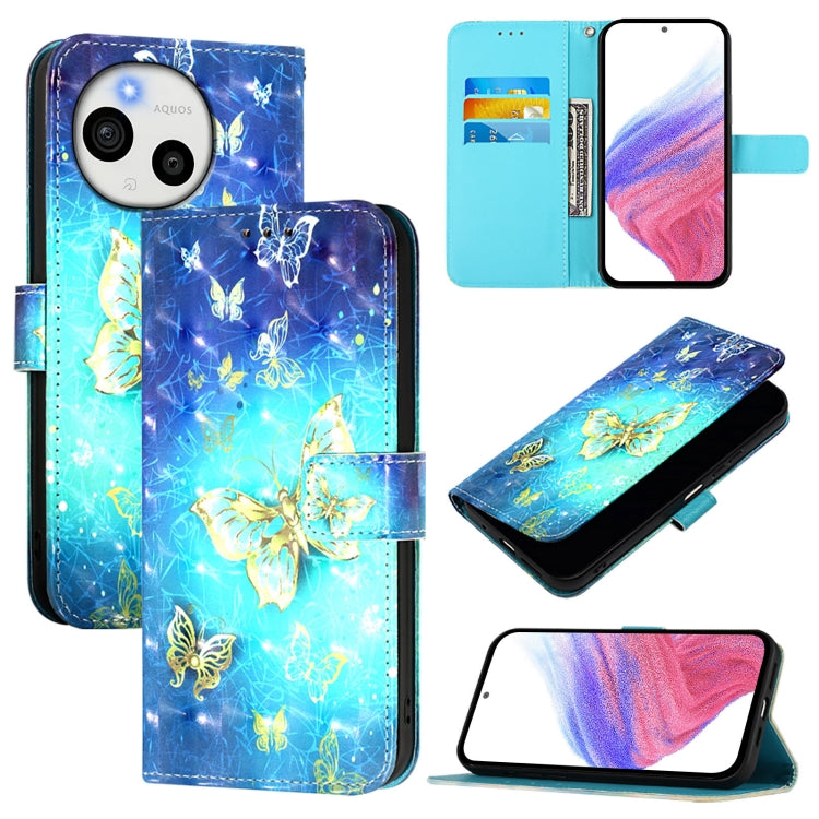 3D Painting Horizontal Flip Leather Phone Case, For Sharp Aquos wish6, For Sharp Aquos R11, For Sharp Aquos Sense10, For Sharp Aquos Sense9 Plus, For Sharp Aquos Sense9, For Sharp Aquos R9 Pro SH-54E