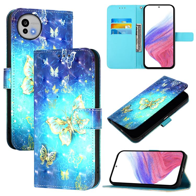 3D Painting Horizontal Flip Leather Phone Case, For Sharp Aquos wish6, For Sharp Aquos R11, For Sharp Aquos Sense10, For Sharp Aquos Sense9 Plus, For Sharp Aquos Sense9, For Sharp Aquos R9 Pro SH-54E