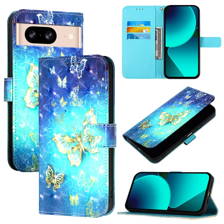 3D Painting Horizontal Flip Leather Phone Case, For Google Pixel 8 Pro, For Google Pixel 8, For Google Pixel 7 Pro, For Google Pixel 7, For Google Pixel 6a, For Google Pixel 6 Pro