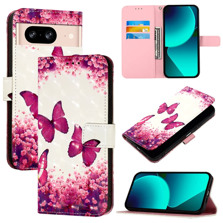 3D Painting Horizontal Flip Leather Phone Case, For Google Pixel 8 Pro, For Google Pixel 8, For Google Pixel 7 Pro, For Google Pixel 7, For Google Pixel 6a, For Google Pixel 6 Pro