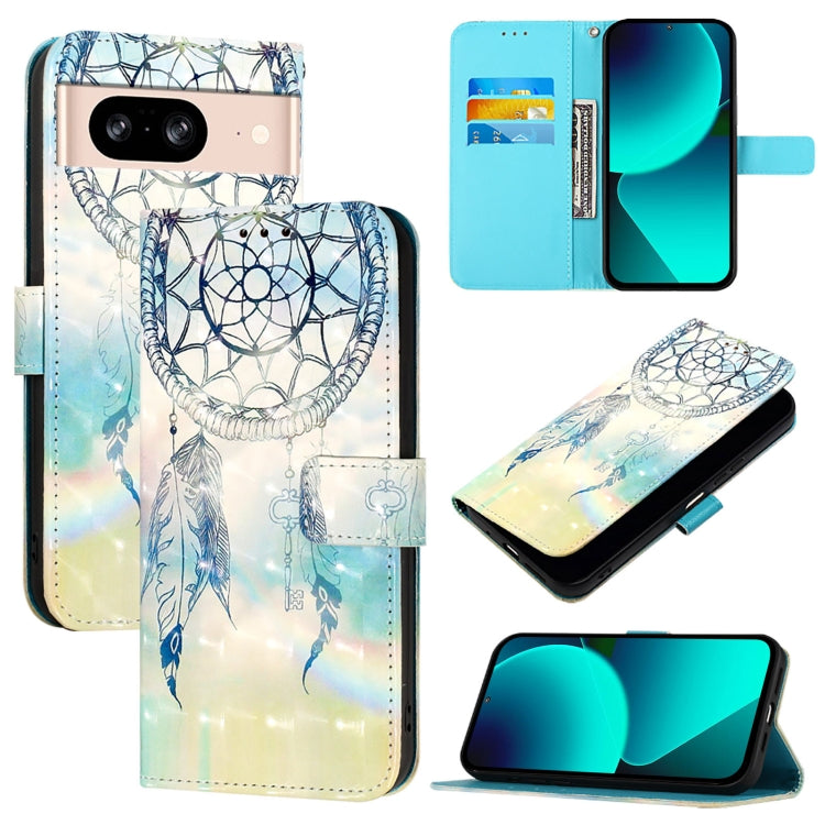 3D Painting Horizontal Flip Leather Phone Case, For Google Pixel 8 Pro, For Google Pixel 8, For Google Pixel 7 Pro, For Google Pixel 7, For Google Pixel 6a, For Google Pixel 6 Pro