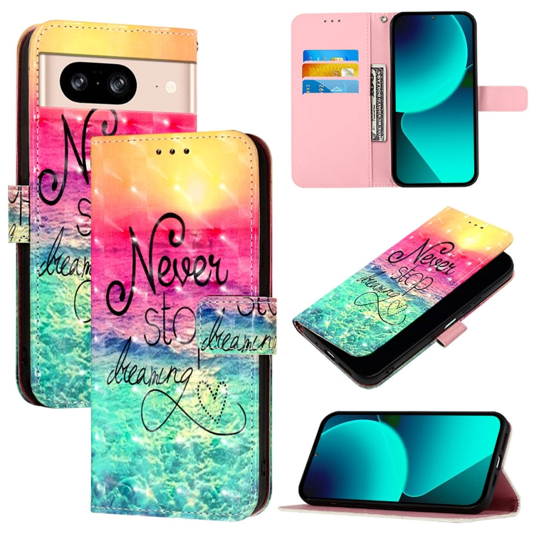 3D Painting Horizontal Flip Leather Phone Case, For Google Pixel 8 Pro, For Google Pixel 8, For Google Pixel 7 Pro, For Google Pixel 7, For Google Pixel 6a, For Google Pixel 6 Pro
