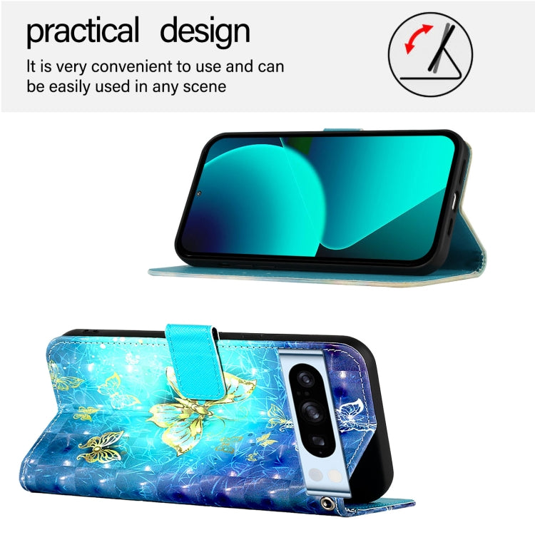 3D Painting Horizontal Flip Leather Phone Case, For Google Pixel 8 Pro, For Google Pixel 8, For Google Pixel 7 Pro, For Google Pixel 7, For Google Pixel 6a, For Google Pixel 6 Pro
