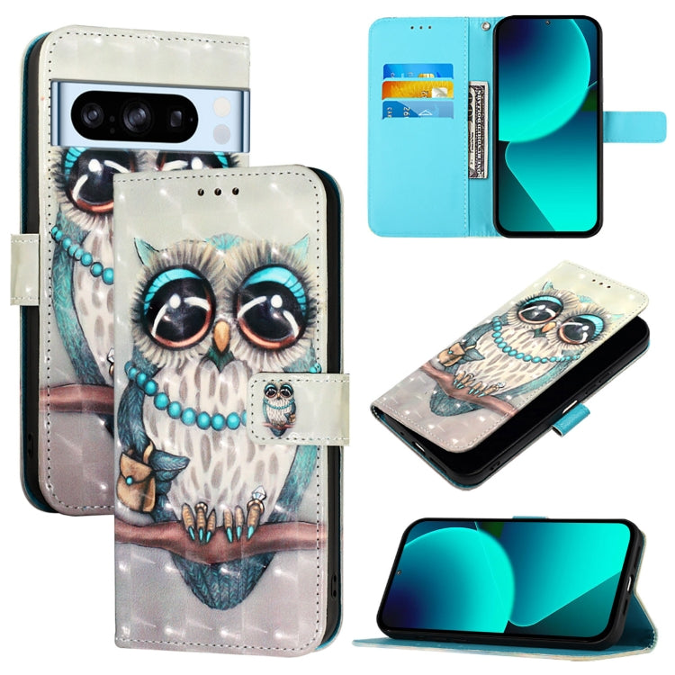 3D Painting Horizontal Flip Leather Phone Case, For Google Pixel 8 Pro, For Google Pixel 8, For Google Pixel 7 Pro, For Google Pixel 7, For Google Pixel 6a, For Google Pixel 6 Pro