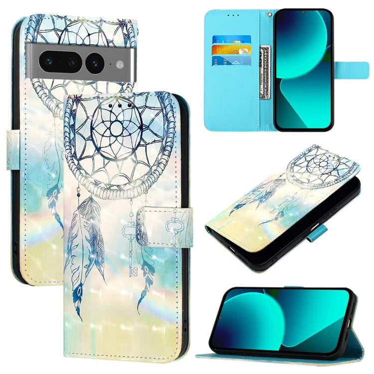 3D Painting Horizontal Flip Leather Phone Case, For Google Pixel 8 Pro, For Google Pixel 8, For Google Pixel 7 Pro, For Google Pixel 7, For Google Pixel 6a, For Google Pixel 6 Pro