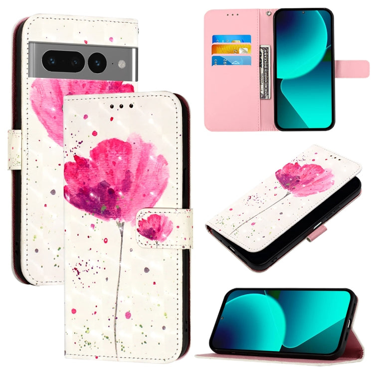3D Painting Horizontal Flip Leather Phone Case, For Google Pixel 8 Pro, For Google Pixel 8, For Google Pixel 7 Pro, For Google Pixel 7, For Google Pixel 6a, For Google Pixel 6 Pro