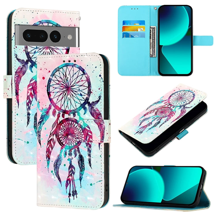 3D Painting Horizontal Flip Leather Phone Case, For Google Pixel 8 Pro, For Google Pixel 8, For Google Pixel 7 Pro, For Google Pixel 7, For Google Pixel 6a, For Google Pixel 6 Pro