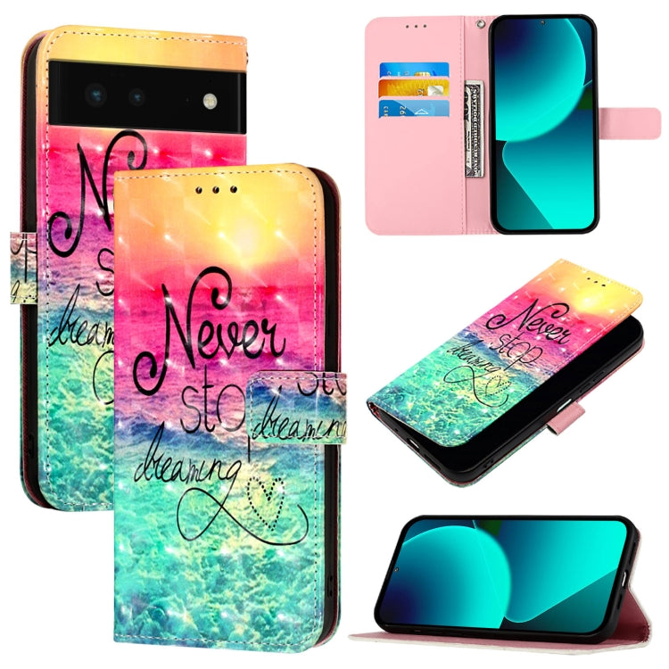 3D Painting Horizontal Flip Leather Phone Case, For Google Pixel 6, For Google Pixel 5a 5G, For Google Pixel 5, For Google Pixel 5 XL / Pixel 4a