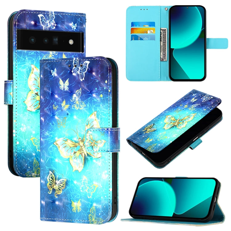 3D Painting Horizontal Flip Leather Phone Case, For Google Pixel 8 Pro, For Google Pixel 8, For Google Pixel 7 Pro, For Google Pixel 7, For Google Pixel 6a, For Google Pixel 6 Pro