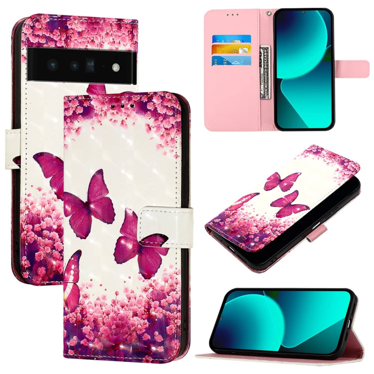 3D Painting Horizontal Flip Leather Phone Case, For Google Pixel 8 Pro, For Google Pixel 8, For Google Pixel 7 Pro, For Google Pixel 7, For Google Pixel 6a, For Google Pixel 6 Pro