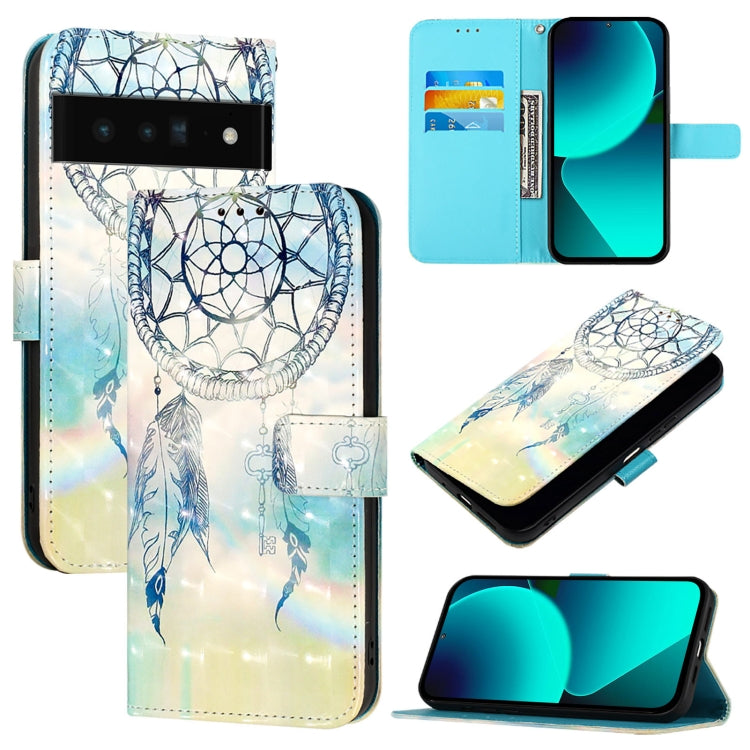 3D Painting Horizontal Flip Leather Phone Case, For Google Pixel 8 Pro, For Google Pixel 8, For Google Pixel 7 Pro, For Google Pixel 7, For Google Pixel 6a, For Google Pixel 6 Pro