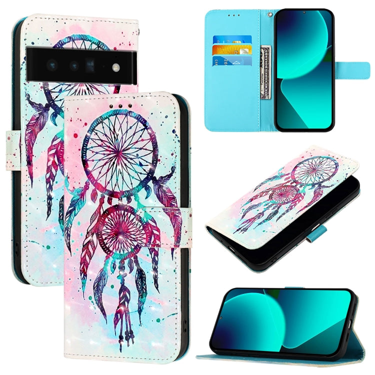 3D Painting Horizontal Flip Leather Phone Case, For Google Pixel 8 Pro, For Google Pixel 8, For Google Pixel 7 Pro, For Google Pixel 7, For Google Pixel 6a, For Google Pixel 6 Pro