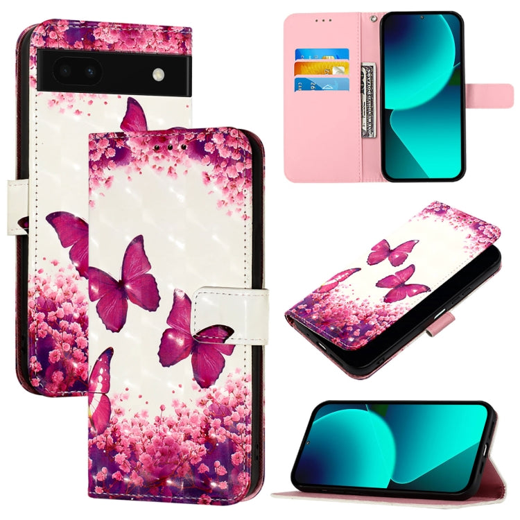 3D Painting Horizontal Flip Leather Phone Case, For Google Pixel 8 Pro, For Google Pixel 8, For Google Pixel 7 Pro, For Google Pixel 7, For Google Pixel 6a, For Google Pixel 6 Pro