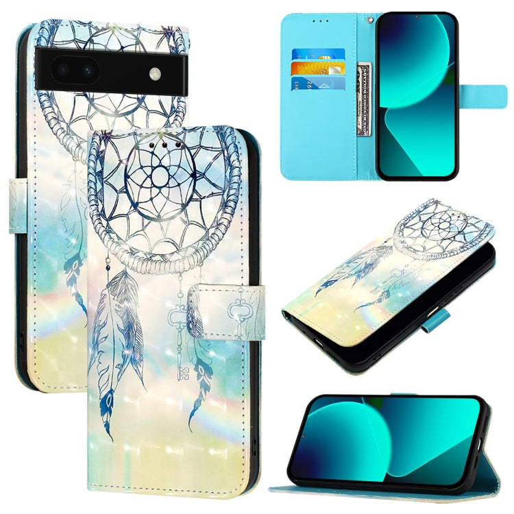 3D Painting Horizontal Flip Leather Phone Case, For Google Pixel 8 Pro, For Google Pixel 8, For Google Pixel 7 Pro, For Google Pixel 7, For Google Pixel 6a, For Google Pixel 6 Pro