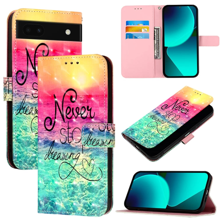 3D Painting Horizontal Flip Leather Phone Case, For Google Pixel 8 Pro, For Google Pixel 8, For Google Pixel 7 Pro, For Google Pixel 7, For Google Pixel 6a, For Google Pixel 6 Pro