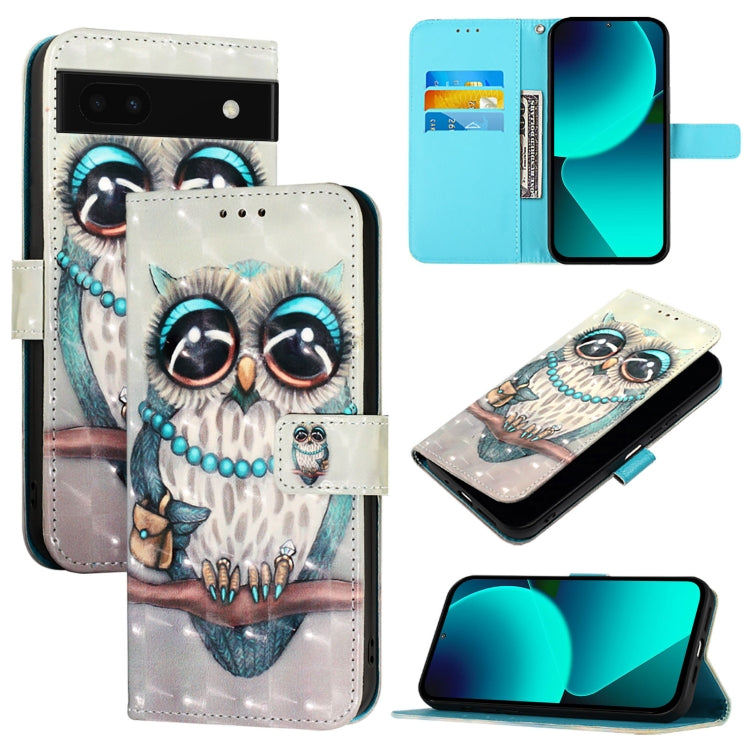 3D Painting Horizontal Flip Leather Phone Case, For Google Pixel 8 Pro, For Google Pixel 8, For Google Pixel 7 Pro, For Google Pixel 7, For Google Pixel 6a, For Google Pixel 6 Pro