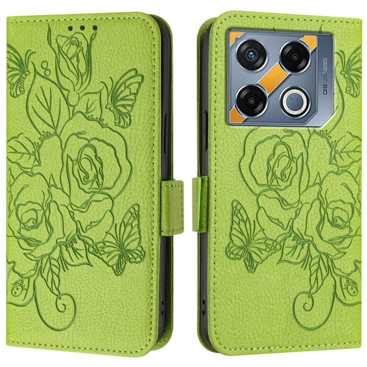 Embossed Rose RFID Anti-theft Leather Phone Case, For Infinix GT 20 Pro, For Infinix Note 40 Pro 4G, For Infinix Note 40 Pro 5G, For Infinix Note 40 4G, For Infinix Hot 40 / 40 Pro, For Infinix Hot 40i, For Infinix Smart 8, For Infinix Zero 30 4G