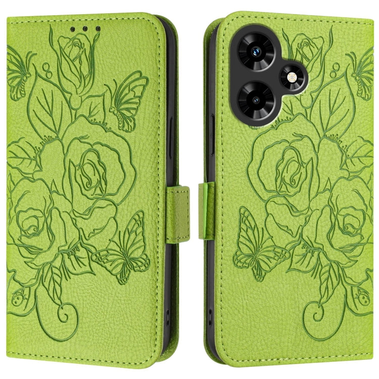 Embossed Rose RFID Anti-theft Leather Phone Case, For Infinix Hot 30i, For Infinix Hot 30 4G, For Infinix Hot 20s / 20 Pro, For Infinix Hot 20 5G, For Infinix Smart 7, For Infinix Hot 20i, For Infinix Hot 20 Play, For Infinix Hot 20 4G