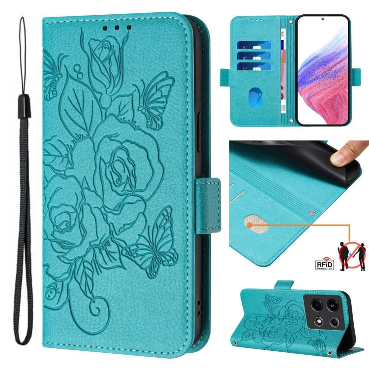 Embossed Rose RFID Anti-theft Leather Phone Case, For Infinix Zero 30 5G, For Infinix Hot 30 5G, For Infinix Hot 30 Play / 30 Play NFC, For Infinix Smart 7 HD / 7 Indian / 7 Plus, For Infinix Note 30 Pro / Note 30 5G, For Infinix Note 30i              ...