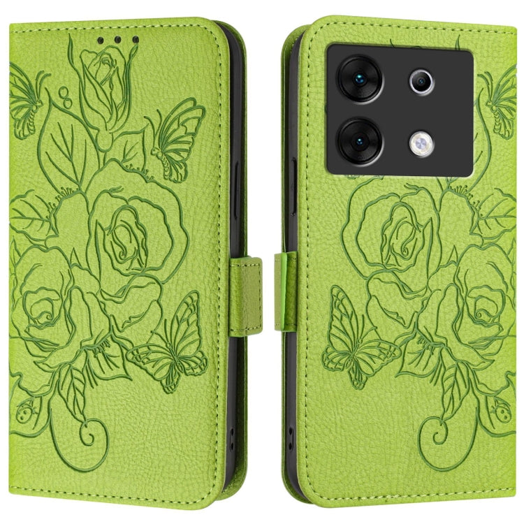 Embossed Rose RFID Anti-theft Leather Phone Case, For Infinix Zero 30 5G, For Infinix Hot 30 5G, For Infinix Hot 30 Play / 30 Play NFC, For Infinix Smart 7 HD / 7 Indian / 7 Plus, For Infinix Note 30 Pro / Note 30 5G, For Infinix Note 30i              ...