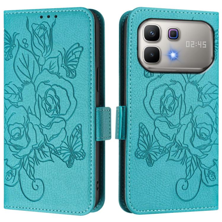 Embossed Rose RFID Anti-theft Leather Phone Case, For Infinix GT 50 Pro 5G, For Infinix Note Edge 5G Global, For Infinix Smart 20 4G / X6840, For Infinix Note 60 5G / Note 60 Pro 5G, For Infinix Hot 60i 5G / Tecno Spark Go 5G, For Infinix Smart 10 Plus...