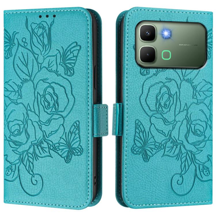 Embossed Rose RFID Anti-theft Leather Phone Case, For Infinix GT 50 Pro 5G, For Infinix Note Edge 5G Global, For Infinix Smart 20 4G / X6840, For Infinix Note 60 5G / Note 60 Pro 5G, For Infinix Hot 60i 5G / Tecno Spark Go 5G, For Infinix Smart 10 Plus...