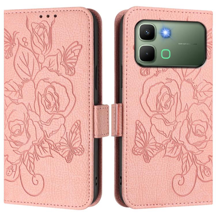 Embossed Rose RFID Anti-theft Leather Phone Case, For Infinix GT 50 Pro 5G, For Infinix Note Edge 5G Global, For Infinix Smart 20 4G / X6840, For Infinix Note 60 5G / Note 60 Pro 5G, For Infinix Hot 60i 5G / Tecno Spark Go 5G, For Infinix Smart 10 Plus...