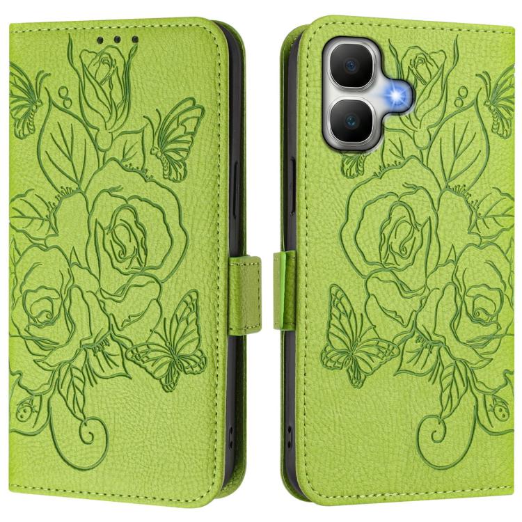 Embossed Rose RFID Anti-theft Leather Phone Case, For Infinix GT 50 Pro 5G, For Infinix Note Edge 5G Global, For Infinix Smart 20 4G / X6840, For Infinix Note 60 5G / Note 60 Pro 5G, For Infinix Hot 60i 5G / Tecno Spark Go 5G, For Infinix Smart 10 Plus...